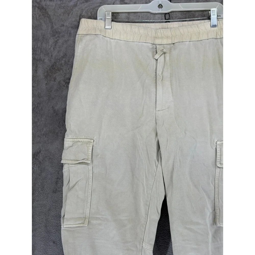 James Perse Cargo Pants Mens 4 MDNW1291 Beige Elastic Waist Drawstring EUC